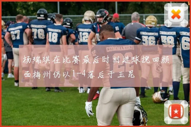 杨瑞琪在比赛最后时刻进球挽回颜面梅州仍以1-4落后于玉昆